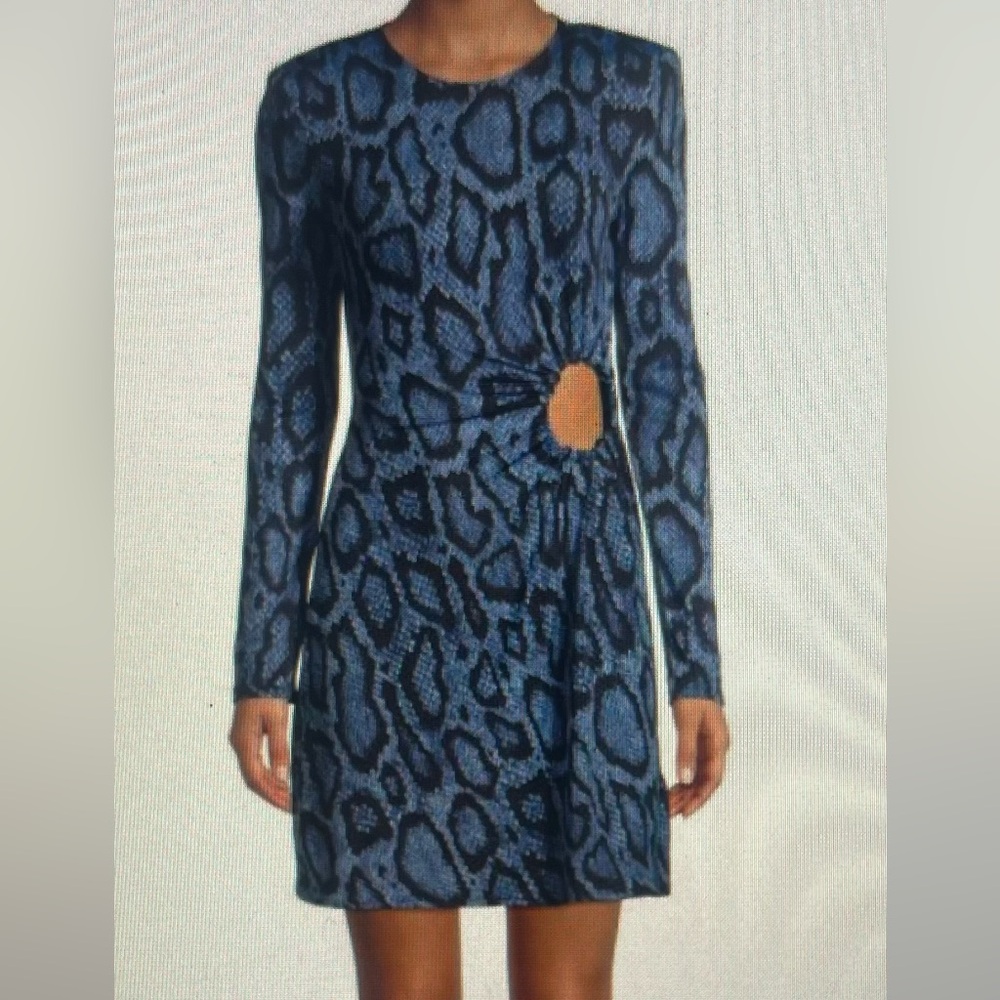 Saks off 5th, Danielle Bernstein-Snakeskin Print-O-Ring mini dress, XL